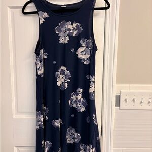 Old Navy Navy Blue Floral Midi Dress